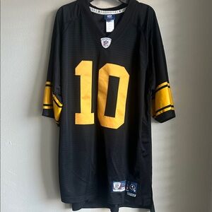 Reebok NFL Black Pittsburgh Steelers Jersey Size L  with + 2 Length Longer fit